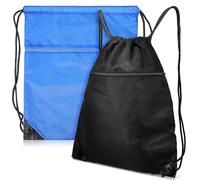 Abaodam 2pcs Drawstring Backpacks for Men and Women, Lightweight Gym Sack Bags with Mesh Pockets, Portable Sports and Beach Bags, Pull String Packs for Travel and Football