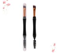 Abaodam 2pcs Dual Purpose Makeup Brush Set Eyelash Combs for Women, Black Artificial Fiber Bristles, Practical Travel-friendly Cosmetic Tool for Eye Makeup
