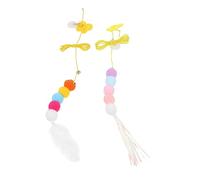 Abaodam 2Pcs Durable Cat Wand with Hanging and Crinkle Paper for Indoor Cats and Kittens Scratch Resistant Swing for Self Amusement and Interactive Play at Home