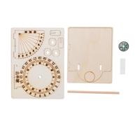 Abaodam 2Pcs Educational DIY Wooden Sundial Model Set, Scientific Ancient Clocks for ’ Learning and Outdoor Garden Decoration