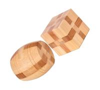 Abaodam 2pcs Educational Iq Brain Teaser Puzzle Set Ming Luban Lock Boys and Girls Bamboo Age