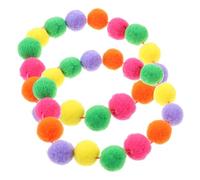 Abaodam 2Pcs Elastic Rainbow Cat Collar with Plush Ball Design Lightweight Skin Friendly Colorful Pet Collar for Cats and Dogs Xs Comfortable Decorative Accessory for Outdoor Walks and