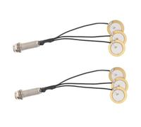 Abaodam 2pcs Electric Guitar Pickup Piezo Transducer for Thumb Piano Self-adhesive Contact Microphone Stage Performance Sound Amplification