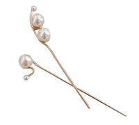 Abaodam 2pcs Elegant Pearl Hairpin Hair Chopsticks for Women Zinc Alloy and Abs Material Will Not Pull Hair Or Scratch Scalp for Party Or Dating Accessories