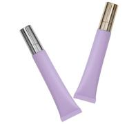 Abaodam 2pcs Empty Eye Cream Tubes with Metal Applicator, Refillable Lip Gloss Tube, 20ml/0.68oz Purple Pp Zinc Alloy Portable Travel Container for Eye Cream and Lip Gloss