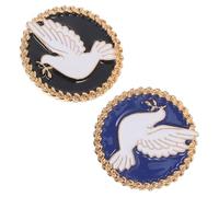 Abaodam 2Pcs Enamel Peace Dove Brooch Set with Black and Blue Colors, Vintage Chinese Style Lapel Pins for Women’S Fashion Accessories, Anti-War Symbol Jewelry