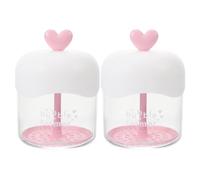 Abaodam 2pcs Face Foam Maker Manual Bubble Foamer for Facial Cleanser Heart Shape, Quick Dense Foam Generator Suitable for Daily Skincare and Travel Use