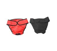Abaodam 2pcs Female Dog Diaper Panties with Elastic Hook Loop Closure Soft Washable Puppy Sanitary Underwear for Heat Incontinence and Training Red Black
