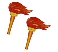 Abaodam 2pcs Flameless Paperboard Torch Prop Lightweight Realistic Sports Competition Simulation Torches for School Field Day Cognitive