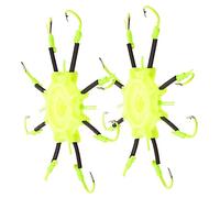 Abaodam 2Pcs Fluorescent Squid Hooks Durable Fishing Lures for Squid and Octopus Glow in Dark and Fishing Accessories for Rivers Lakes and Ponds
