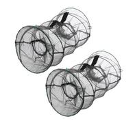 Abaodam 2pcs Foldable Fish Trap Net for Crawfish and Crab Catcher Durable Nylon Fishing Trap Cage for Aquaculture and Recreational Use Compact Design for Easy Storage