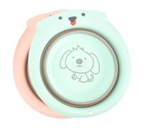 Abaodam 2pcs Foldable Wash Basins Portable Newborn Face Washtub Cartoon Dog Design Bath Basins for Home and Travel, Green Pink