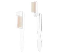 Abaodam 2pcs Folding Eyebrow and Eyelash Combs for Women Makeup Use, Golden PC Material with Foldable Handle Design, for Travel and Daily Beauty Care
