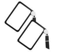 Abaodam 2pcs Folding LED Reading Magnifiers for Books and Seniors, Handheld Rectangular Illuminated Magnifying Tools, Foldable Visual Aid for Low Vision and Close Work