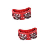 Abaodam 2pcs Foot Tambourine Metal Body Elastic Strap for Comfortable Fit for Acoustic Jam Sessions and Musical