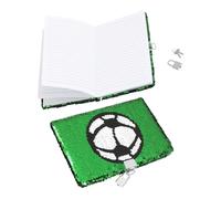 Abaodam 2pcs Football Notebook Sequin Reversible Glitter Soccer Pattern Diary for Boys and Girls Teens Boys Girls Football Stationery Writing Journal