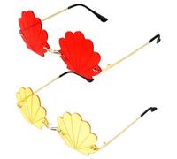 Abaodam 2pcs Fun Glasses Cool Glasses Sunglasses Party Favors Creative Seashell Pattern PC Material Assorted Color Stylish Chic Smooth and Polished Comfortable to Wear for Outdoor
