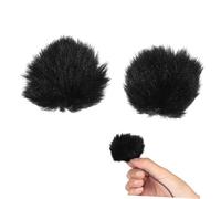 Abaodam 2pcs Furry Microphone Windscreen Mic Cover Wind Muff for Outdoor Use Furry Ball Design Microphone Windscreen Muff