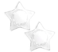 Abaodam 2pcs Glass Candle Stand Tealight Holder Delicate Five-pointed Star Shape 107g Simple Chic Table Ornament for Office and Weddings Decoration