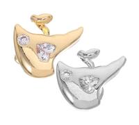 Abaodam 2pcs Glitter Heart Tooth Grill Cap Comfortable Single Mouth Jewelry for Men Women Sparkly Hip Hop Teeth Ornaments Versatile Fashion Accessory for Cosplay and Photoshoot