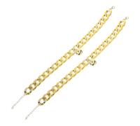 Abaodam 2Pcs Gold Chain Dog Collar with Bell Pet Necklace for Small Medium Dogs Cat Party Costume Accessories Stylish Neck Decor