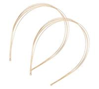 Abaodam 2pcs Gold Hair Hoops for Women, Stretchy and Adjustable Synthetic Metal Headbands, Minimalist Elegant Hair Accessories for Daily Wear
