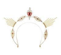 Abaodam 2pcs Gothic Halloween Headband for Adults with Golden Metal and Plastic Devil Eyeball Crown, Lightweight Party Hair Accessory for Holiday and Halloween Party, Photo Prop Enhancing