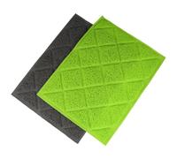 Abaodam 2pcs Green Pvc Pet Feeding Mat for Cats and Dogs, Gentle on Cat Paws with Great Catching Effect, Non-slip Placemat to Place under Feeding Bowls, for Mess-free Mealtime