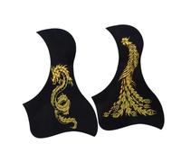 Abaodam 2pcs Guitar Pickguard Sticker Self-adhesive Decorative Shield for Acoustic Folk Guitars Lightweight and Easy to Apply Includes Dragon and