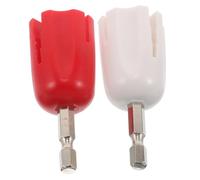 Abaodam 2pcs Guitar String Winder Tool with Metal String Spreader Plug for Electric Drill Compact Guitar DIY Repair Accessory for Ukulele Red and White