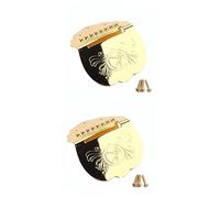 Abaodam 2pcs Guitar Tailpiece Screws String Mandolin Chrome Finish Easy String Replacement Flower Pattern Cover Guitar Maker Accessory
