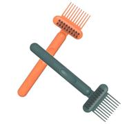 Abaodam 2pcs Hair Brush Cleaner Tool Comb Rake Remover Ergonomic Handle, Made of Sturdy Pp Material, Easy to Clean and Removes Hair from Bristles, Suitable for Home and Salon Use