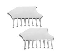 Abaodam 2pcs Hair Care Massage Tools Scalp Massager Comb Zinc Alloy Metal Lightweight Portable Unique Shape Enhancing Nutrient Absorption for Travel and Home Use