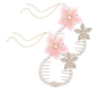 Abaodam 2pcs Hair Claw Clips with Cherry Blossom Tassels and Rhinestones for Women, Quick Styling and Strong Hold Hair Accessories, Vintage Non-slip Ponytail Buckles for Different