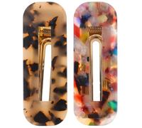 Abaodam 2pcs Hair Clips for Women and Teens Assorted Colour Acetate Sheet Hair Barrettes Chic and Fashionable for Costume Party Or Birthday Accessories