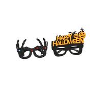 Abaodam 2pcs Halloween Glasses Fun Decorative Eyewear for Cosplay and Parties Unique Pumpkin and Skull for Boys and Girls and Adults at Halloween Events