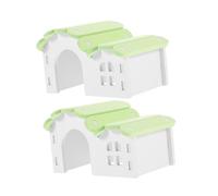 Abaodam 2pcs Hamster Hideout House Small Animal Nest Colorful Hideouts Green Design for Hamsters and Guinea Pigs Cage Accessories