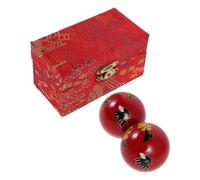 Abaodam 2pcs Hand Exercise Balls Chinese Baoding Balls Red for Hand Exercise Therapeutic Work and Home Use for Men and Elderly