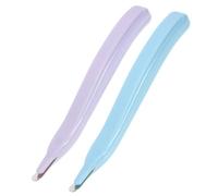 Abaodam 2pcs Handheld Staple Remover Stick Rubberized Grip, Lightweight Small Staple Puller for Office and Home Use, Streamlined Nail Lifter Tool in Light Blue and Purple