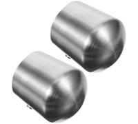 Abaodam 2pcs Handrail End Caps in Polished Chrome Stainless Steel, Pipe Protector with Bright Design and Secure Fit for Rail Support, Cap for End of Handrail to Enhance Safety