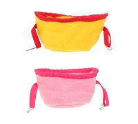 Abaodam 2Pcs Hanging Bird Nest Bed for Cage, Warm Soft Snuggle Hut and Parrot Sleeping Hammock, Suitable for Lovebird Cockatiel Conure, Includes Pink and Yellow Pet Hideaway Houses