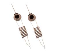 Abaodam 2pcs Hanging Coconut Hide Garden Bird Nest Hummingbird House for Outdoor Reptile Hideout with Ladder Bird Coconut Decorative Nest Shell Large Parrot