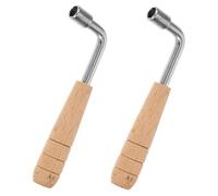 Abaodam 2pcs Harp Tuning Wrench Set Wooden Hexagonal Tuning Pegs Stainless Steel L-shape Tool Accurate for Auto Harp Lyre Accessories for Players