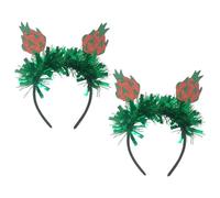 Abaodam 2pcs Hawaiian Fruit Hairband Dragon Fruit Pattern, Flexible Felt Cloth Headwear Glitter, Adorable Party Decoration Props and Adults at Birthday Parties