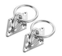 Abaodam 2Pcs Heavy Duty Stainless Steel Diamond Pad Eye Plates M6 Tie Down Anchors Truck Ceiling and Wall Mount Hooks for Trailer Cargo and Boat Use