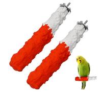 Abaodam 2pcs High Calcium Bird Perch Stand with Edible Cuttlebone for Parrots Pet Bird Chewing Perch and Resting Pole Fun Activity to Boredom and Promote Paw Grinding