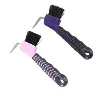 Abaodam 2pcs Horse Grooming Hoof Cleaning Picks with Brush Ergonomic Grip for Dirt Removal Pp Tpe Material Essential Horse Grooming Supplies