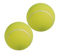 Abaodam 2Pcs Inflatable Giant Tennis Balls for Outdoor Play and Pet Use Rubber Material with Soft Flannel Surface Includes Gas Needle for Easy Inflation