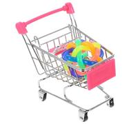 Abaodam 2pcs Interactive Parrot Colorful Bird Shopping Cart Chewing Ball Puzzle for Parrots Parakeets Cockatiels Lovebirds Fun Foraging Activity Intelligence Development Random Color