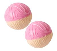 Abaodam 2pcs Interactive Pet Sound Funny Throwing Ball for Dogs Adorable Gnawing Chewing Ball for Playtime Reducing Boredom Pink